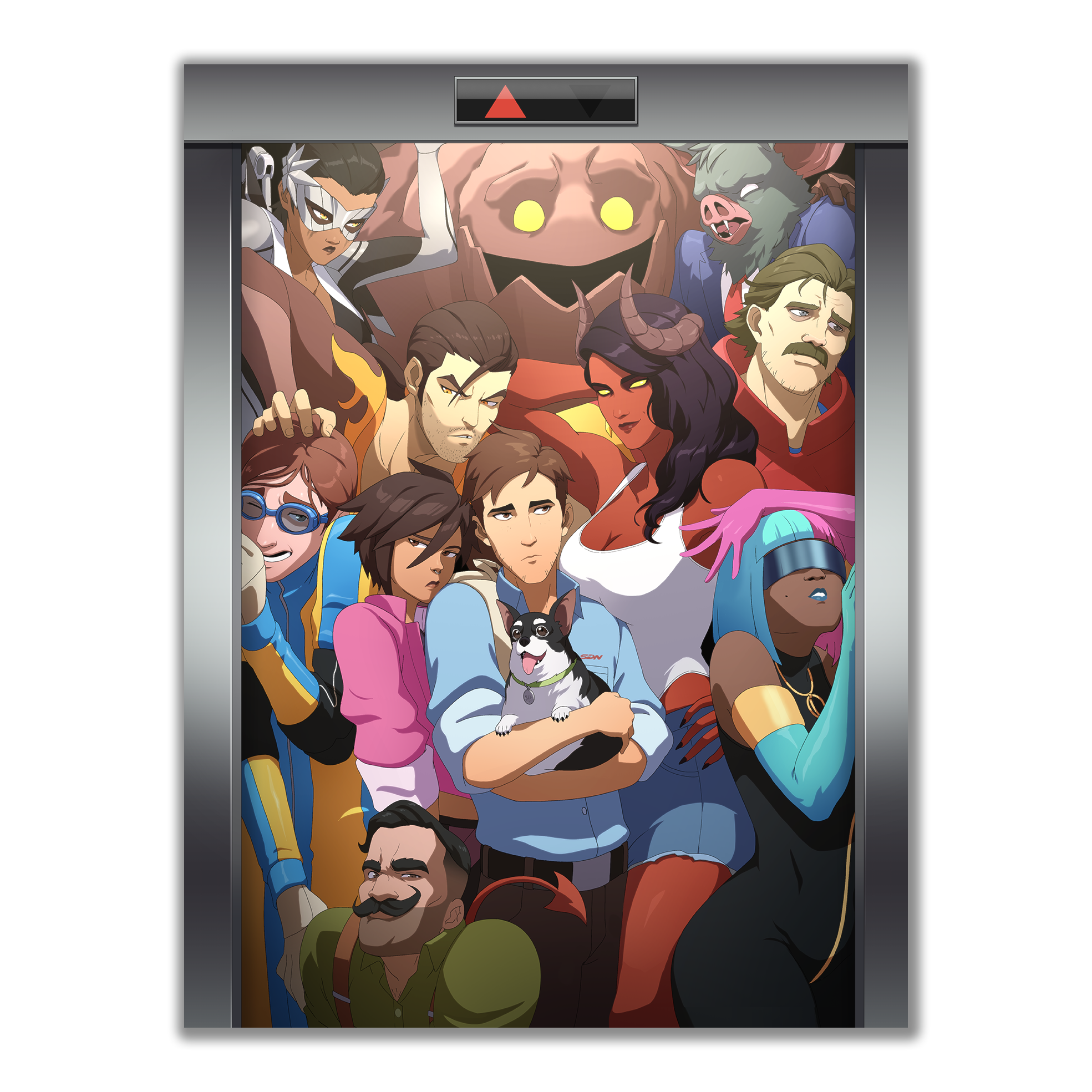 Z-Team Elevator Art Print