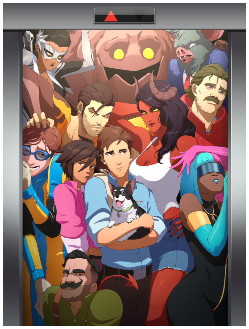 Z-Team Elevator Art Print